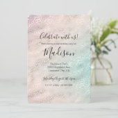 ピーチガーリーアクア絞り染めシルバーヒョウ 招待状 (スタンド正面)