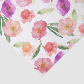 ピーチガーリーピンクパープルフローラ水彩 薄葉紙 (詳細)