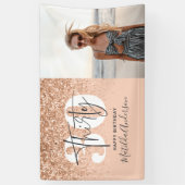 ピーチガーリーモダングリッターシック30誕生日デコール 横断幕 (縦)