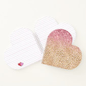 ピーチガーリー金ゴールドヒョウ印刷ピンクグリッターグリジー ノートブック (内部)