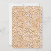 ピーチガーリー金ゴールドヒョウ印刷ピンクグリッターグリジー 招待状 (裏面)