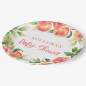 ピーチガールベビーシャワー紙プレート ペーパープレート (アングル)