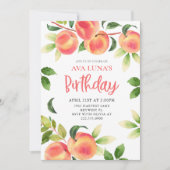 ピーチガール誕生日パーティーの招待状 招待状 (正面)