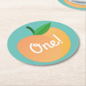 ピーチキッズバースデーパーティーテーマ ラウンドペーパーコースター (アングル)