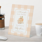 ピーチギンガムリトルカボチャ赤ちゃんシャワーへようこそ 台座サイン (インサイチュ)