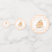 ピーチギンガム秋小さなカボチャが途中にある コンフェッティ (裏面)