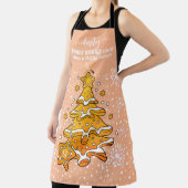 ピーチクリスマスツリークッキーベーキングクルー雪片 エプロン (インサイチュ)