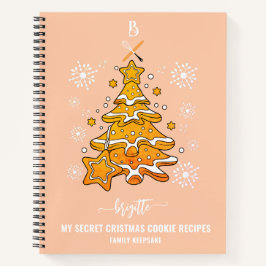 ピーチクリスマスツリークッキーベーキングクルー雪片 ノートブック