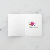 ピーチクリーストライプムの水彩花ありがとう サンキューカード (内部)