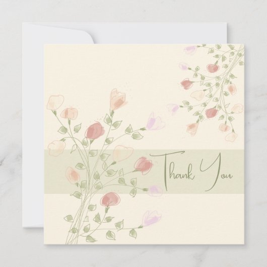 ピーチクリームとピンク サンキューカード (正面)