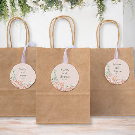 ピーチクリームアンドセージグリーンフローラガーデン ラウンドシール