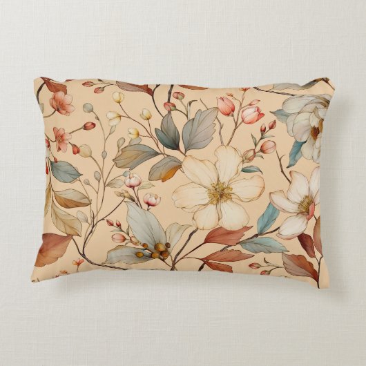 ピーチクリームコテージコアウォーターフローラ アクセントクッション (裏面)