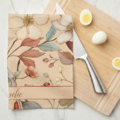 ピーチクリームコテージコアウォーターフローラ キッチンタオル (四つ折り)