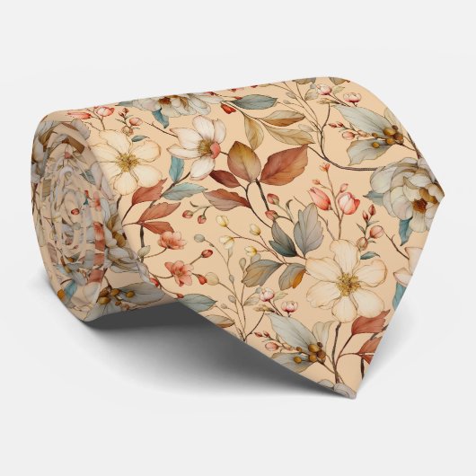 ピーチクリームコテージコアウォーターフローラ ネクタイ (ロール)