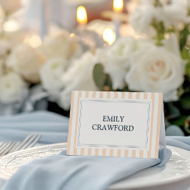 ピーチクリームストライプの結婚式 プレイスカード