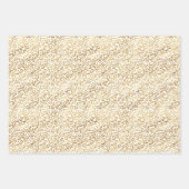 ピーチクリームピンクイエロー金ゴールドヒョウ印刷絞り染め ラッピングペーパーシート (正面3)