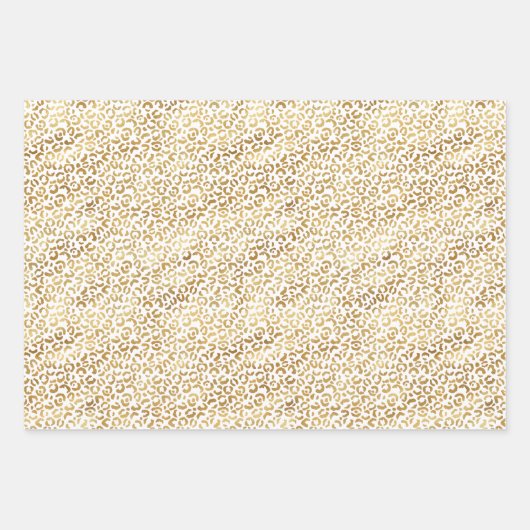 ピーチクリームピンクイエロー金ゴールドヒョウ印刷絞り染め ラッピングペーパーシート (正面3)
