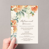 ピーチクリームフローラグリーナリーアーチリハーサルディナー アクリル招待状 (インサイチュ (ポータブル))