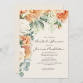 ピーチクリームフローラユーカリブライダルシューウェ 招待状 (正面/裏面)
