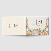 ピーチクリームフローラユーカリ結婚プトゥス ゲストブック (全面)