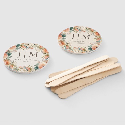 ピーチクリームフローラユーカリ結婚プトゥス ハンドファン (組立なし)