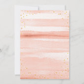 ピーチクリームホワイトローズフローラ金ゴールドベビーシャワー 招待状 (裏面)