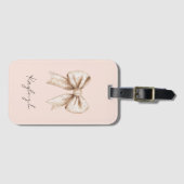 ピーチクリームボウ誕生日 ラゲッジタグ (正面横)