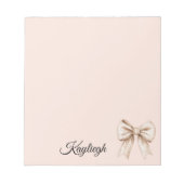 ピーチクリームボウ ノートパッド (正面)