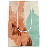 ピーチクリームミント女性のカーボーイコウィド ミディアムペーパーバッグ (裏面)