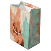 ピーチクリームミント女性のカーボーイコウィド ミディアムペーパーバッグ (裏面アングル)