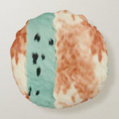 ピーチクリームミント女性のカーボーイコウィド ラウンドクッション (裏面)