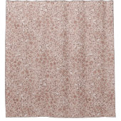 ピーチクリーム赤面ヒョウ印刷グリッター シャワーカーテン (正面)