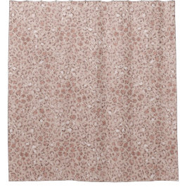 ピーチクリーム赤面ヒョウ印刷グリッター シャワーカーテン