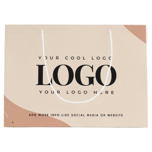 ピーチクリーム金ゴールドドカスタムット抱き枕ロゴラージ ラージペーパーバッグ (正面)