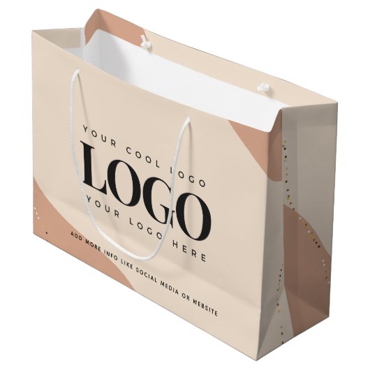 ピーチクリーム金ゴールドドカスタムット抱き枕ロゴラージ ラージペーパーバッグ (正面アングル)