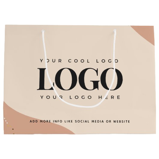 ピーチクリーム金ゴールドドカスタムット抱き枕ロゴラージ ラージペーパーバッグ (裏面)