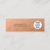 ピーチグラディエント幾何メッシュパターンのカスタムロゴ ロイヤリティカード (裏面)