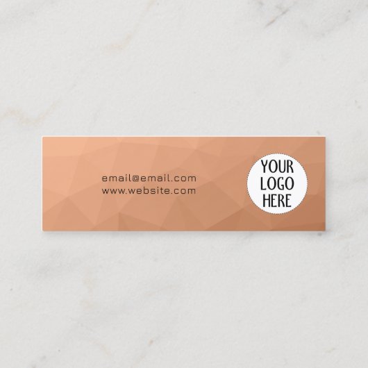 ピーチグラディエント幾何メッシュパターンのカスタムロゴ ロイヤリティカード (裏面)