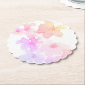 *~*ピーチグラデーションピンクフローラソフトウォーター色 ペーパーコースター (アングル)