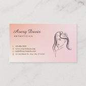 ピーチグラデーションミニマルエステティシャン 名刺 (裏面)