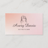 ピーチグラデーションミニマルエステティシャン 名刺 (正面)