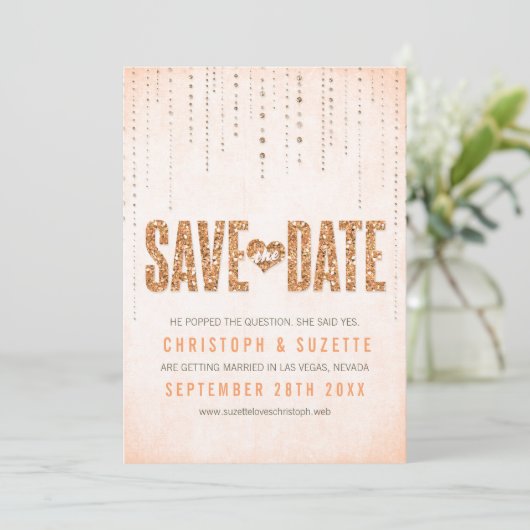 ピーチグリッターのデザイン Save The Date セーブザデート (スタンド正面)