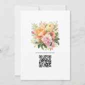 ピーチグリーンとパステルピンクフローラサマー結婚ズ 招待状 (裏面)