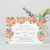 ピーチグリーンの豊かな春のクラシックベイビーシャワー 招待状 (スタンド正面)