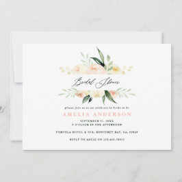 ピーチグリーンウォーター色フローラブライダルシャワー