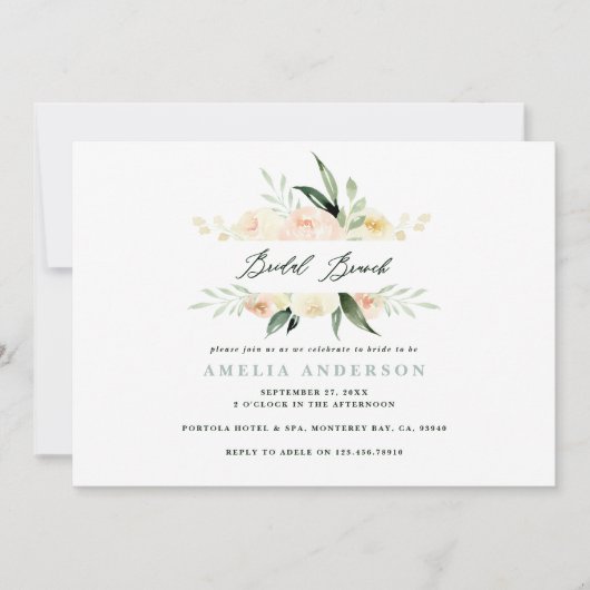 ピーチグリーンウォーター色フローラブライダルブランチ (正面)