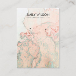 ピーチグリーンゲート大理石イヤリング表示カード 名刺