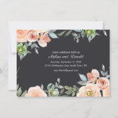 ピーチグリーンネイビーパステルフローラエレガント婚約 (裏面)