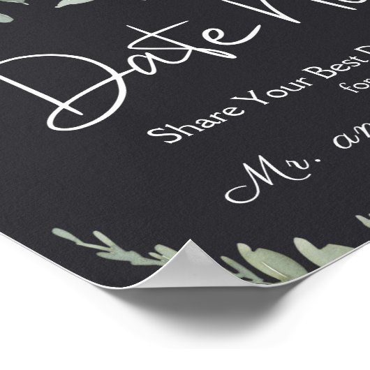 ピーチグリーンネイビーパステルフローラデイトナイトサイン ポスター (角)