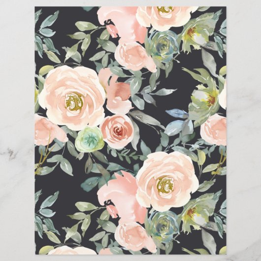 ピーチグリーンネイビーパステルフローラブライダルシャワービンゴ (裏面)